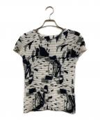 ISSEY MIYAKEイッセイミヤケ）の古着「プリーツカットソー」｜ホワイト×ネイビー