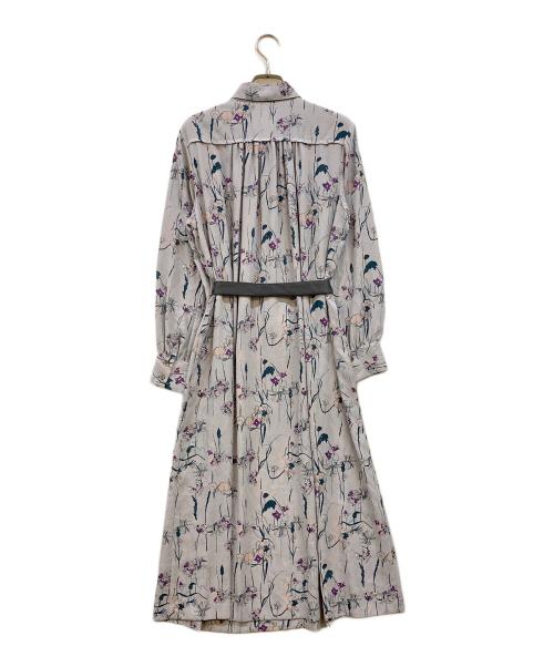 Aquascutum（アクアスキュータム）Aquascutum (アクアスキュータム) フラワーブラウスワンピース ブルー サイズ:8の古着・服飾アイテム