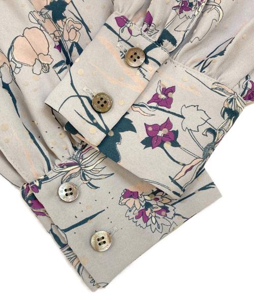 Aquascutum（アクアスキュータム）Aquascutum (アクアスキュータム) フラワーブラウスワンピース ブルー サイズ:8の古着・服飾アイテム