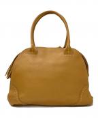 NAGATANIナガタニ）の古着「レザーフリンジトートバッグ」｜ベージュ