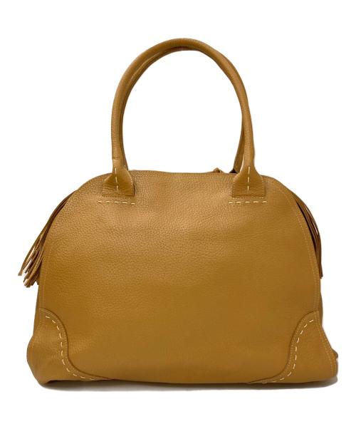 NAGATANI（ナガタニ）NAGATANI (ナガタニ) レザーフリンジトートバッグ ベージュの古着・服飾アイテム