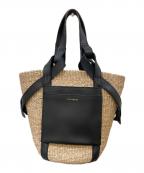 VIOLAd'OROヴィオラドーロ）の古着「レザーポケットトートバッグ」｜ベージュ