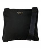PRADAプラダ）の古着「三角ロゴプレート ナイロンショルダーバッグ」｜ブラック