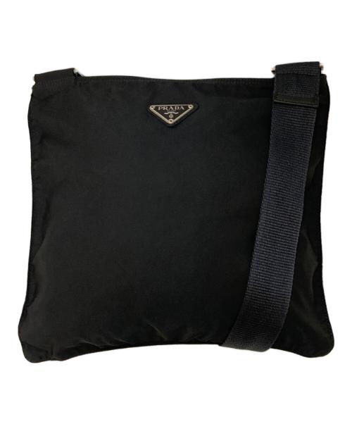 PRADA（プラダ）PRADA (プラダ) 三角ロゴプレート ナイロンショルダーバッグ ブラックの古着・服飾アイテム