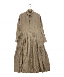 R&D.M.Co（アール＆ディーエムシーオー）の古着「リネンシャツワンピース」｜ブラウン