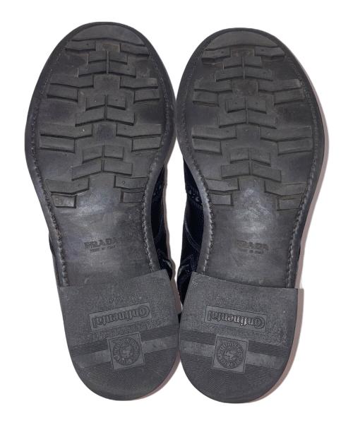 PRADA（プラダ）PRADA (プラダ) ウィングチップレースアップブーツ ブラック サイズ:6の古着・服飾アイテム