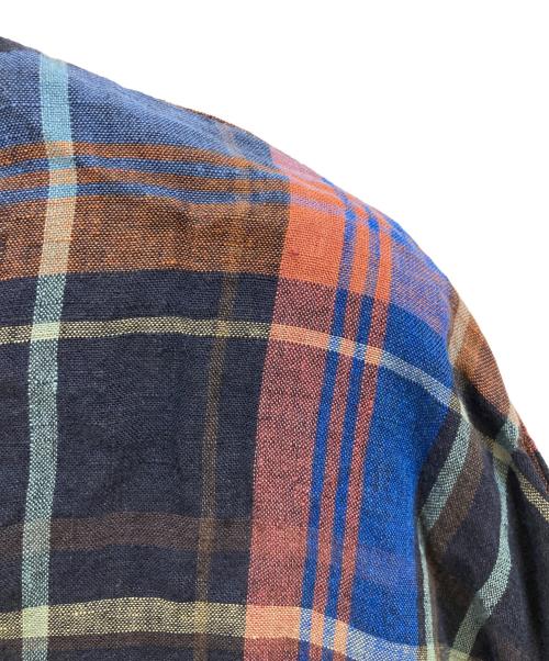 nest Robe（ネストローブ）nest Robe (ネストローブ) リネンチェックブラウス ネイビー サイズ:Fの古着・服飾アイテム