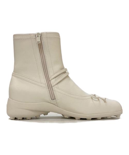 STACCATO（スタッカート）STACCATO (スタッカート) ドライビングリボンコンビストレッチブーツ アイボリー サイズ:24.5㎝の古着・服飾アイテム