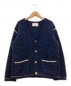 MACPHEEマカフィー）の古着「ムートン Vネックカーディガン」｜ネイビー