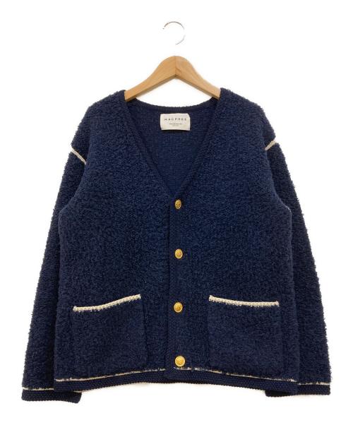 MACPHEE（マカフィー）MACPHEE (マカフィー) ムートン Vネックカーディガン ネイビー サイズ:Sの古着・服飾アイテム