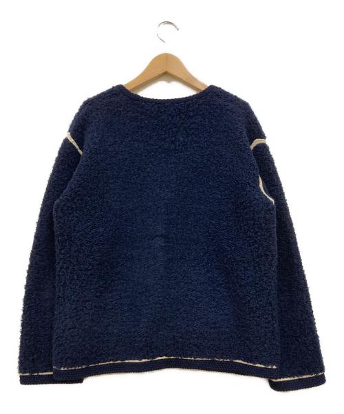 MACPHEE（マカフィー）MACPHEE (マカフィー) ムートン Vネックカーディガン ネイビー サイズ:Sの古着・服飾アイテム