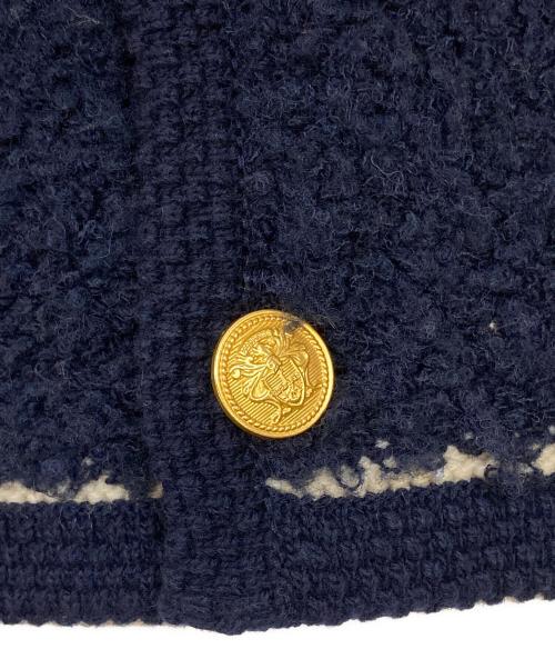MACPHEE（マカフィー）MACPHEE (マカフィー) ムートン Vネックカーディガン ネイビー サイズ:Sの古着・服飾アイテム