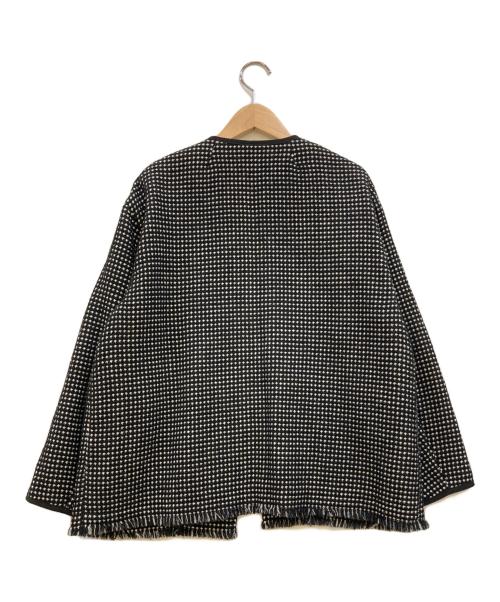 BALLSEY（ボールジィ）BALLSEY (ボールジィ) ワッフルツイード ノーカラージャケット ブラック サイズ:36の古着・服飾アイテム