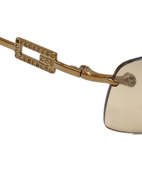 GUCCI（グッチ）GUCCI (グッチ) ラインストーン リムレス サングラス ブラウンの古着・服飾アイテム