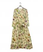 ANAYIアナイ）の古着「フローラルルプリントフレアワンピース」｜イエロー
