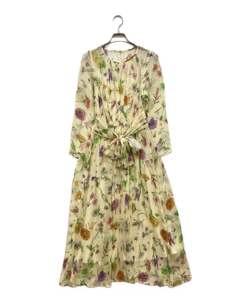 ANAYI（アナイ）ANAYI (アナイ) フローラルルプリントフレアワンピース イエロー サイズ:38の古着・服飾アイテム