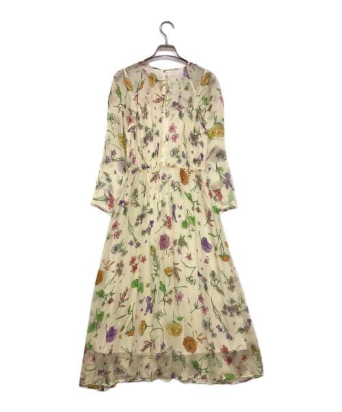 ANAYI（アナイ）ANAYI (アナイ) フローラルルプリントフレアワンピース イエロー サイズ:38の古着・服飾アイテム