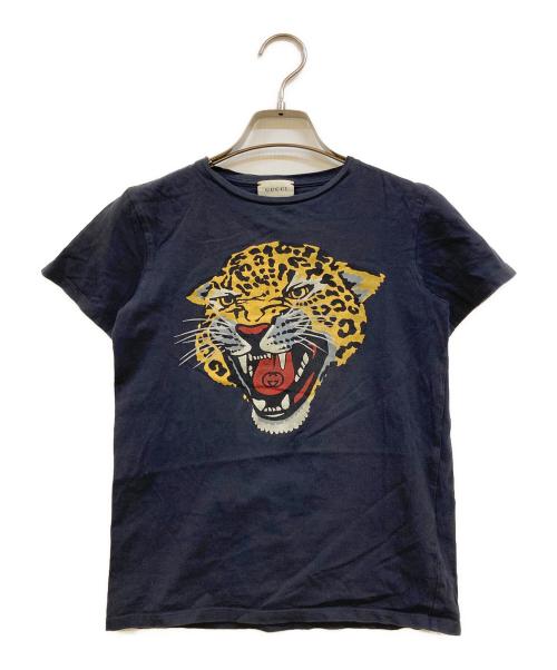 GUCCI（グッチ）GUCCI (グッチ) タイガーTシャツ ネイビー サイズ:10(140)の古着・服飾アイテム