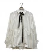 CADUNEカデュネ）の古着「ボウ付シャツチュニック」｜ホワイト