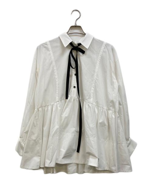 CADUNE（カデュネ）CADUNE (カデュネ) ボウ付シャツチュニック ホワイト サイズ:38の古着・服飾アイテム