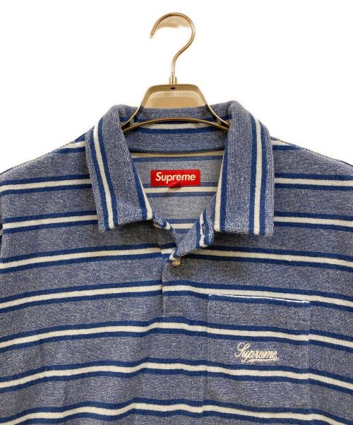 SUPREME（シュプリーム）SUPREME (シュプリーム) Stripe Terry S/S Polo ブルー サイズ:Ｍの古着・服飾アイテム