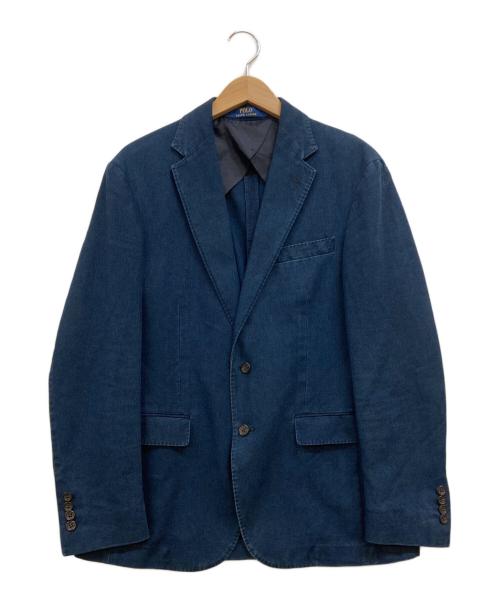 POLO RALPH LAUREN（ポロ・ラルフローレン）POLO RALPH LAUREN (ポロ・ラルフローレン) インディゴコットンテーラードジャケット ネイビー サイズ:38Sの古着・服飾アイテム