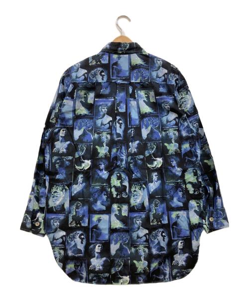 GAULTIER JEANS（ゴルチエジーンズ）GAULTIER JEANS (ゴルチエジーンズ) 彫刻総柄シャツ ブルー サイズ:40の古着・服飾アイテム