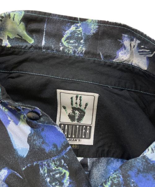 GAULTIER JEANS（ゴルチエジーンズ）GAULTIER JEANS (ゴルチエジーンズ) 彫刻総柄シャツ ブルー サイズ:40の古着・服飾アイテム