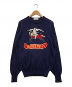 Burberry'sバーバリーズ）の古着「ホースロゴニット」｜ネイビー