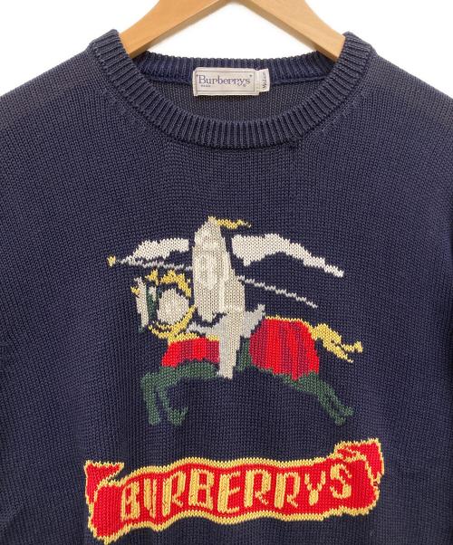 Burberry's（バーバリーズ）Burberry's (バーバリーズ) ホースロゴニット ネイビー サイズ:Mの古着・服飾アイテム
