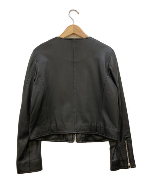 RAY BEAMS（レイ ビームス）RAY BEAMS (レイ ビームス) ラムレザーノーカラージャケット ブラックの古着・服飾アイテム