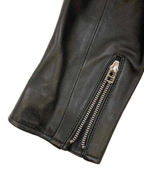 RAY BEAMS（レイ ビームス）RAY BEAMS (レイ ビームス) ラムレザーノーカラージャケット ブラックの古着・服飾アイテム