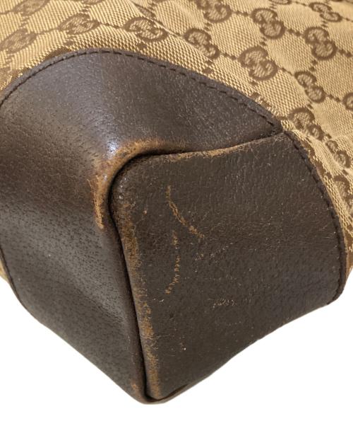 GUCCI（グッチ）GUCCI (グッチ) GGキャンバス レザーコンビショルダーバッグ ベージュの古着・服飾アイテム