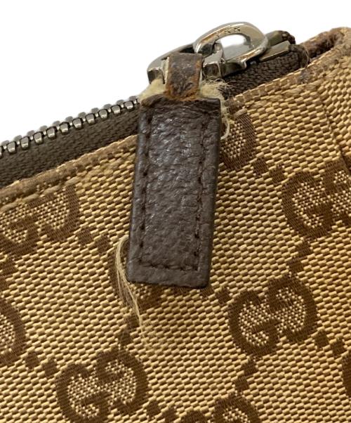 GUCCI（グッチ）GUCCI (グッチ) GGキャンバス レザーコンビショルダーバッグ ベージュの古着・服飾アイテム