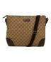 GUCCI（グッチ）の古着「GGキャンバス レザーコンビショルダーバッグ」｜ベージュ
