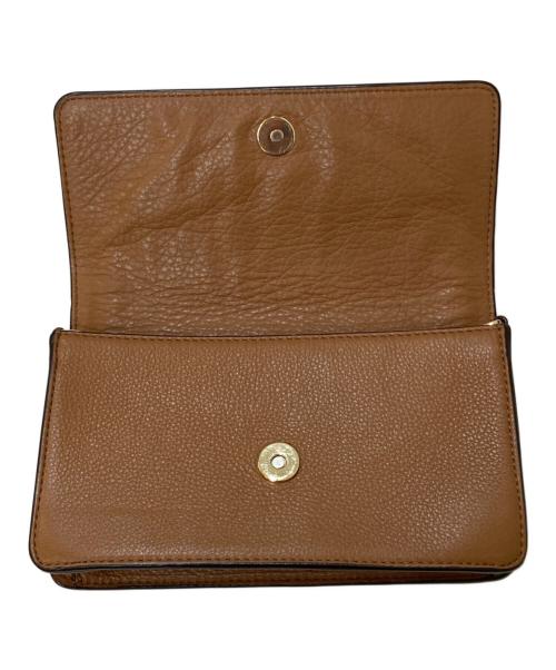 TORY BURCH（トリーバーチ）TORY BURCH (トリーバーチ) ロゴレザーショルダーバッグ ブラウンの古着・服飾アイテム