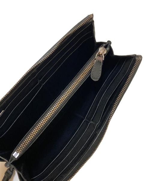 BOTTEGA VENETA（ボッテガベネタ）BOTTEGA VENETA (ボッテガベネタ) イントレチャートラウンドジップウォレット ブラックの古着・服飾アイテム