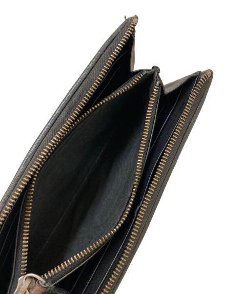 BOTTEGA VENETA（ボッテガベネタ）BOTTEGA VENETA (ボッテガベネタ) イントレチャートラウンドジップウォレット ブラックの古着・服飾アイテム