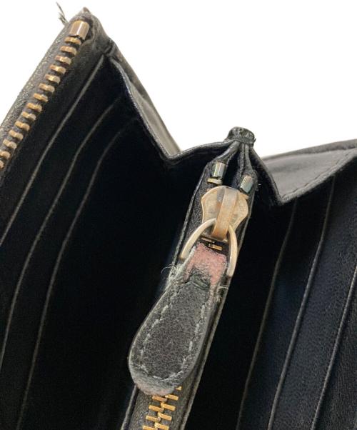 BOTTEGA VENETA（ボッテガベネタ）BOTTEGA VENETA (ボッテガベネタ) イントレチャートラウンドジップウォレット ブラックの古着・服飾アイテム