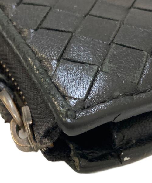 BOTTEGA VENETA（ボッテガベネタ）BOTTEGA VENETA (ボッテガベネタ) イントレチャートラウンドジップウォレット ブラックの古着・服飾アイテム