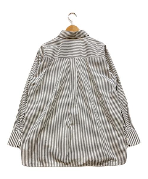 ebure（エブール）ebure (エブール) ローガンコットンストライプシャツブラウス グレー サイズ:38の古着・服飾アイテム