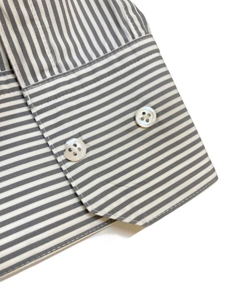 ebure（エブール）ebure (エブール) ローガンコットンストライプシャツブラウス グレー サイズ:38の古着・服飾アイテム