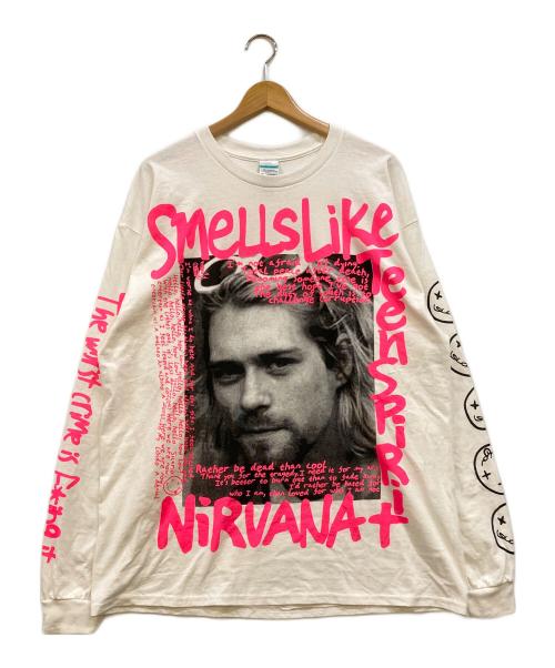 SICARIO CARTEL（シカリオ カルテル）SICARIO CARTEL (シカリオ カルテル) NIRVANA (ニルヴァーナ) Kurt Cobain ロングスリーブカットソー ホワイト サイズ:XLの古着・服飾アイテム