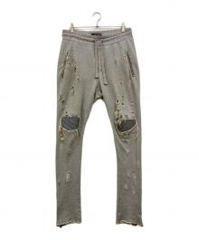AMIRI（アミリ）の古着「蛇腹クラッシュ加工バイカースウェットパンツ」｜グレー