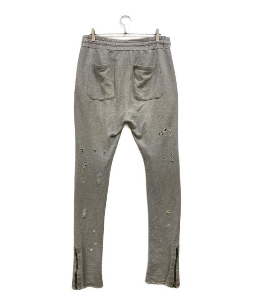 AMIRI（アミリ）AMIRI (アミリ) 蛇腹クラッシュ加工バイカースウェットパンツ グレー サイズ:Mの古着・服飾アイテム