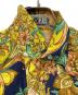 中古・古着 V2 BY VERSACE (ヴェルサーチ V2) バロック 総柄シルクシャツ イエロー×ネイビー サイズ:S：27000円