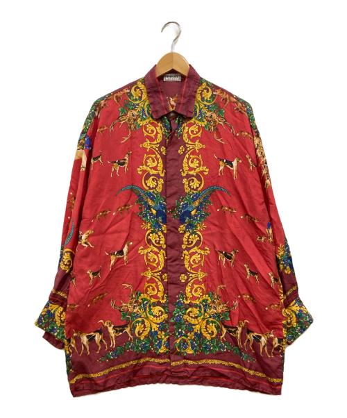 VERSACE Sport（ヴェルサーチ スポーツ）VERSACE Sport (ヴェルサーチ スポーツ) ドッグプリント総柄シルクシャツ レッド サイズ:48の古着・服飾アイテム