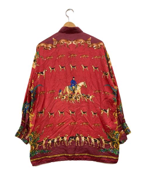 VERSACE Sport（ヴェルサーチ スポーツ）VERSACE Sport (ヴェルサーチ スポーツ) ドッグプリント総柄シルクシャツ レッド サイズ:48の古着・服飾アイテム