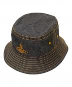 Vivienne Westwood manヴィヴィアン ウェストウッド マン）の古着「オーブ刺繍デニムバケットハット」｜インディゴ