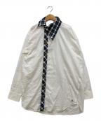 Vivienne Westwood manヴィヴィアン ウェストウッド マン）の古着「チェックビッグオジークラーシャツ」｜ホワイト